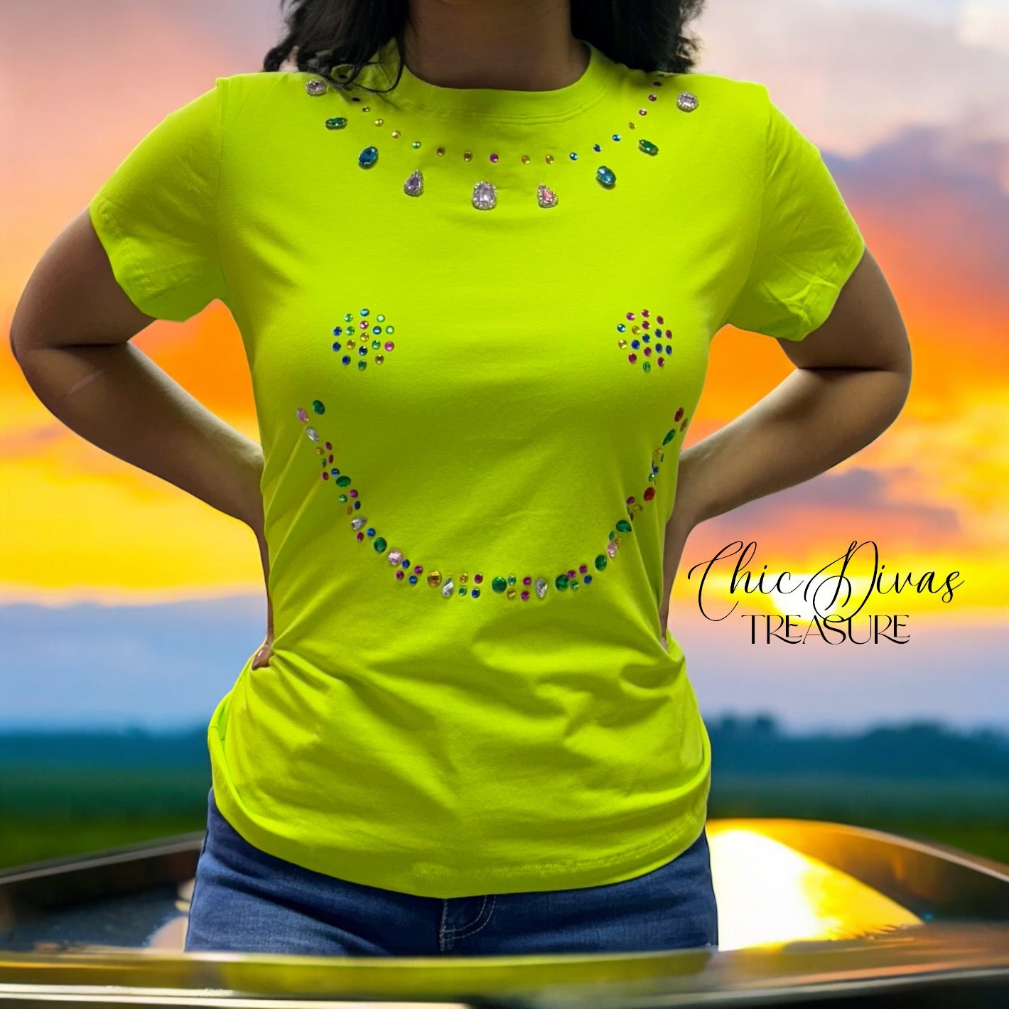 la diosa neon t shirt plus size